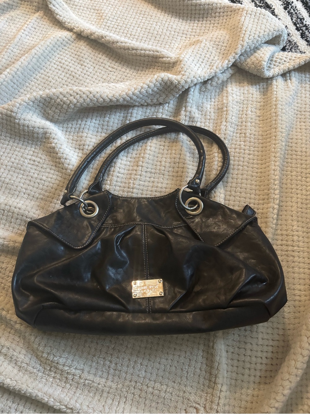 Black Nine West y2K Slouchy Shoulder bag satchel trendy